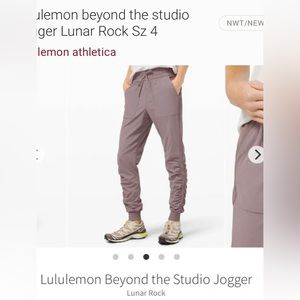 lululemon beyond the studio jogger; size 8